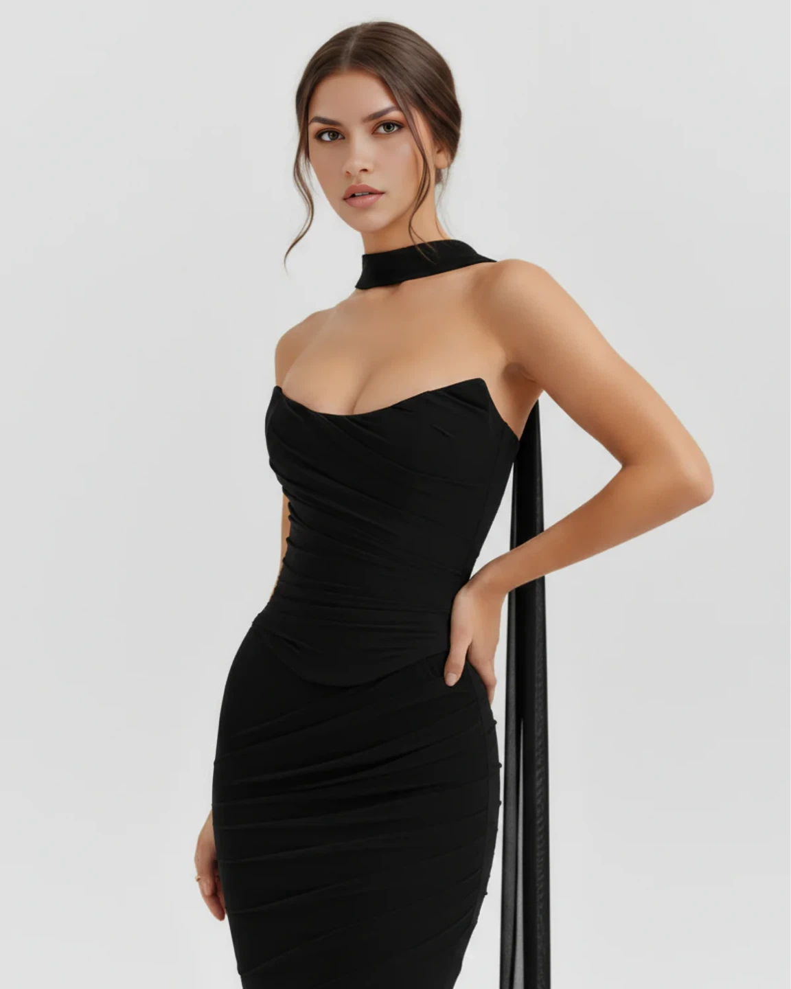 Black Strapless Maxi Dress - Malu by Almond Muse - photo 3