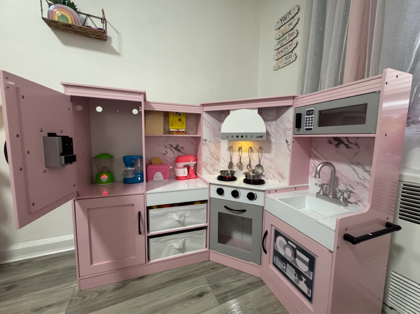 KidKraft Pink Wooden Play Kitchen with Accessories - photo 2