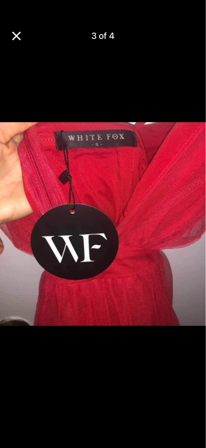 White Fox Red Tulle Gown - photo 3