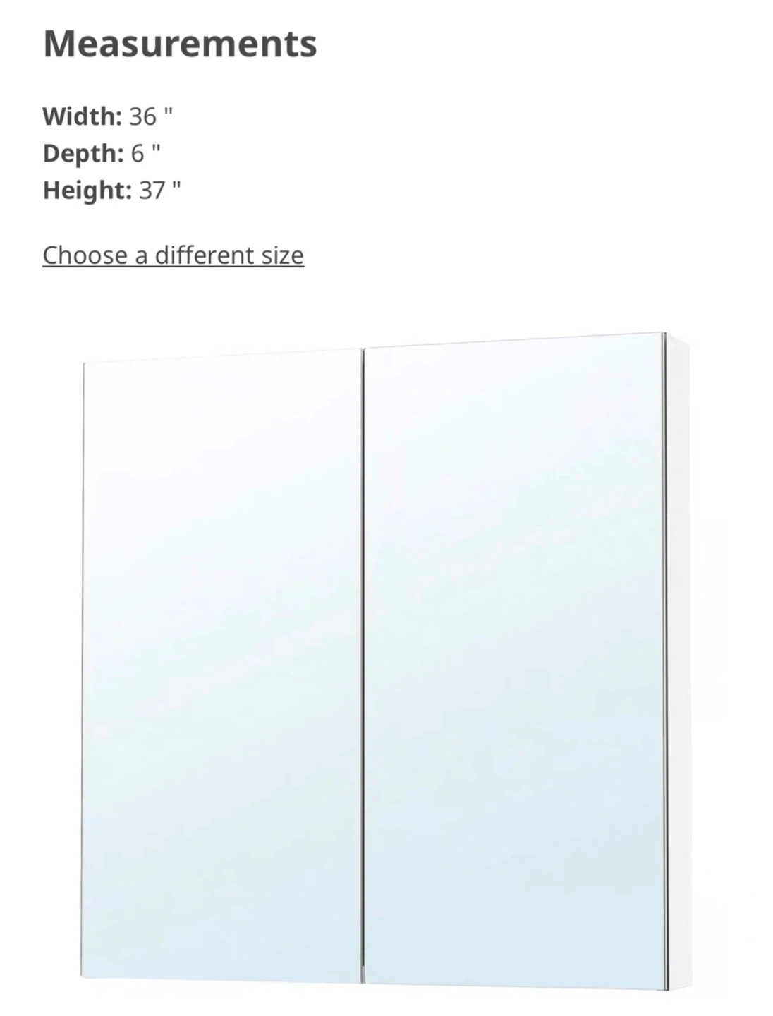 IKEA LETTAN Mirror Cabinet - White, 36x6x37" - photo 5