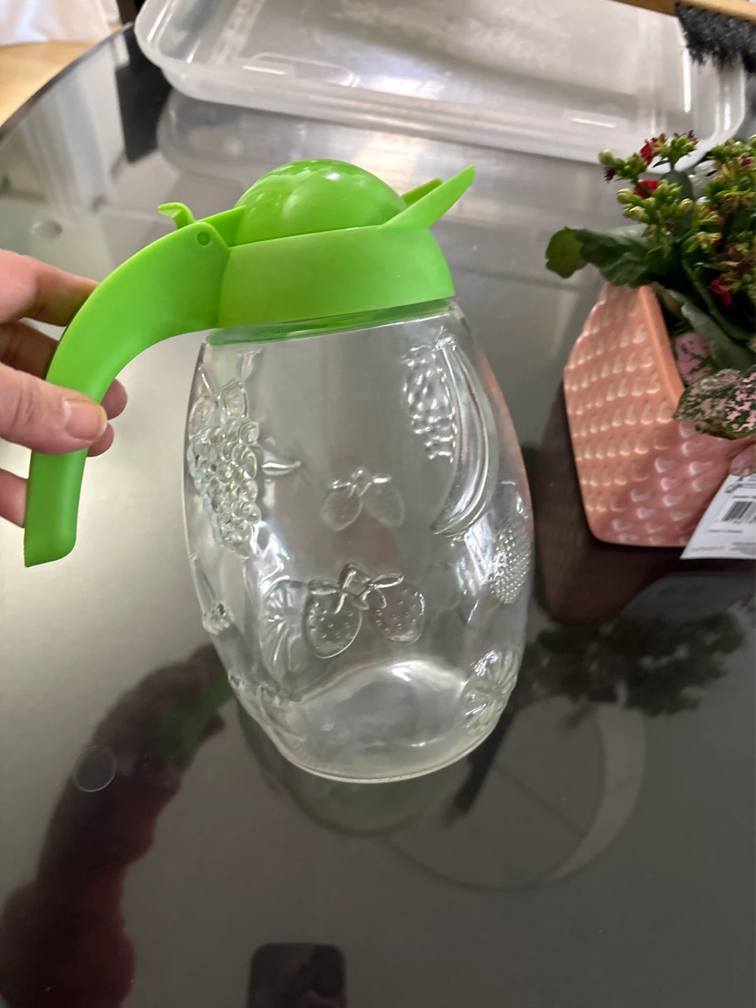 Glass Water Dispenser with Green Lid - photo 3