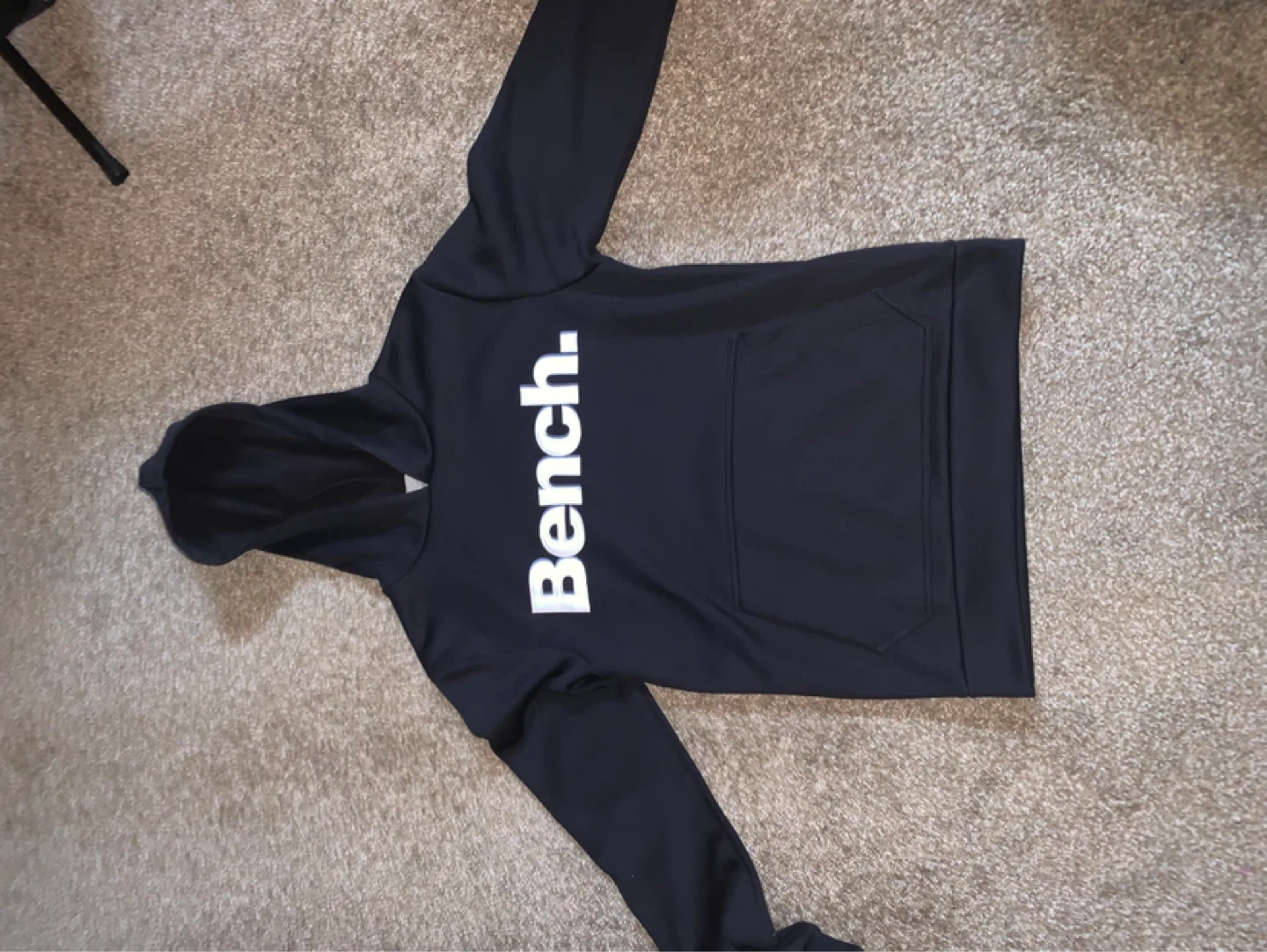 Bench White on Black Hoodie Small