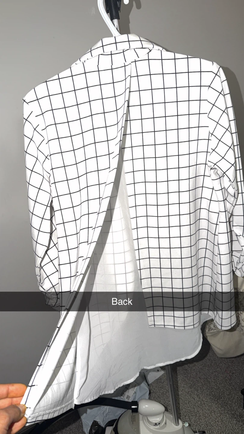 White and Black Grid Blazer - photo 2