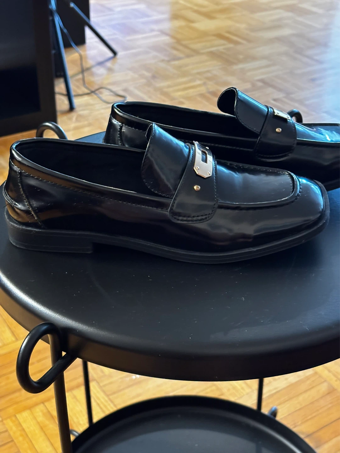 Vero Moda Black Patent Loafers Size 38 - photo 2