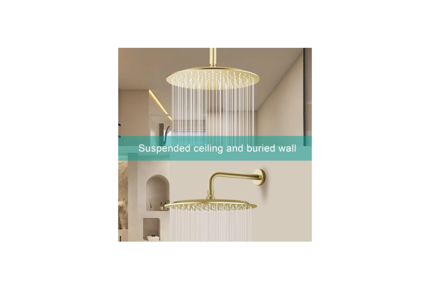 AULEEND Rain Shower Head - 12 inch Brushed Gold - photo 3