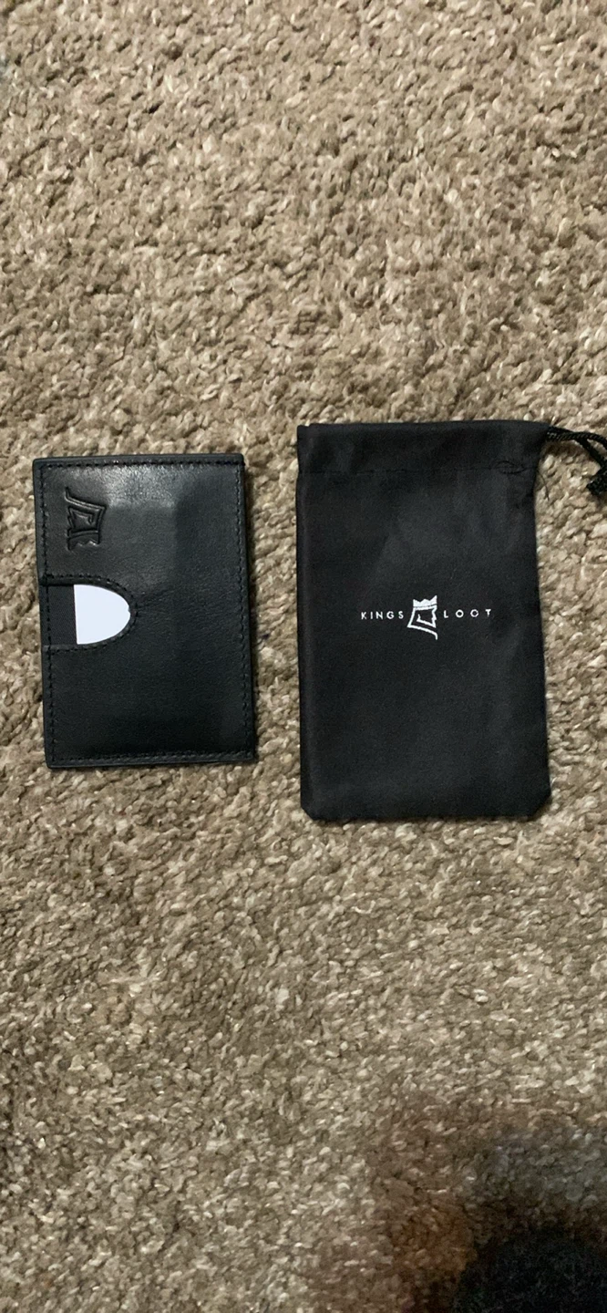 Kings Loot Black Leather Money Clip Wallet