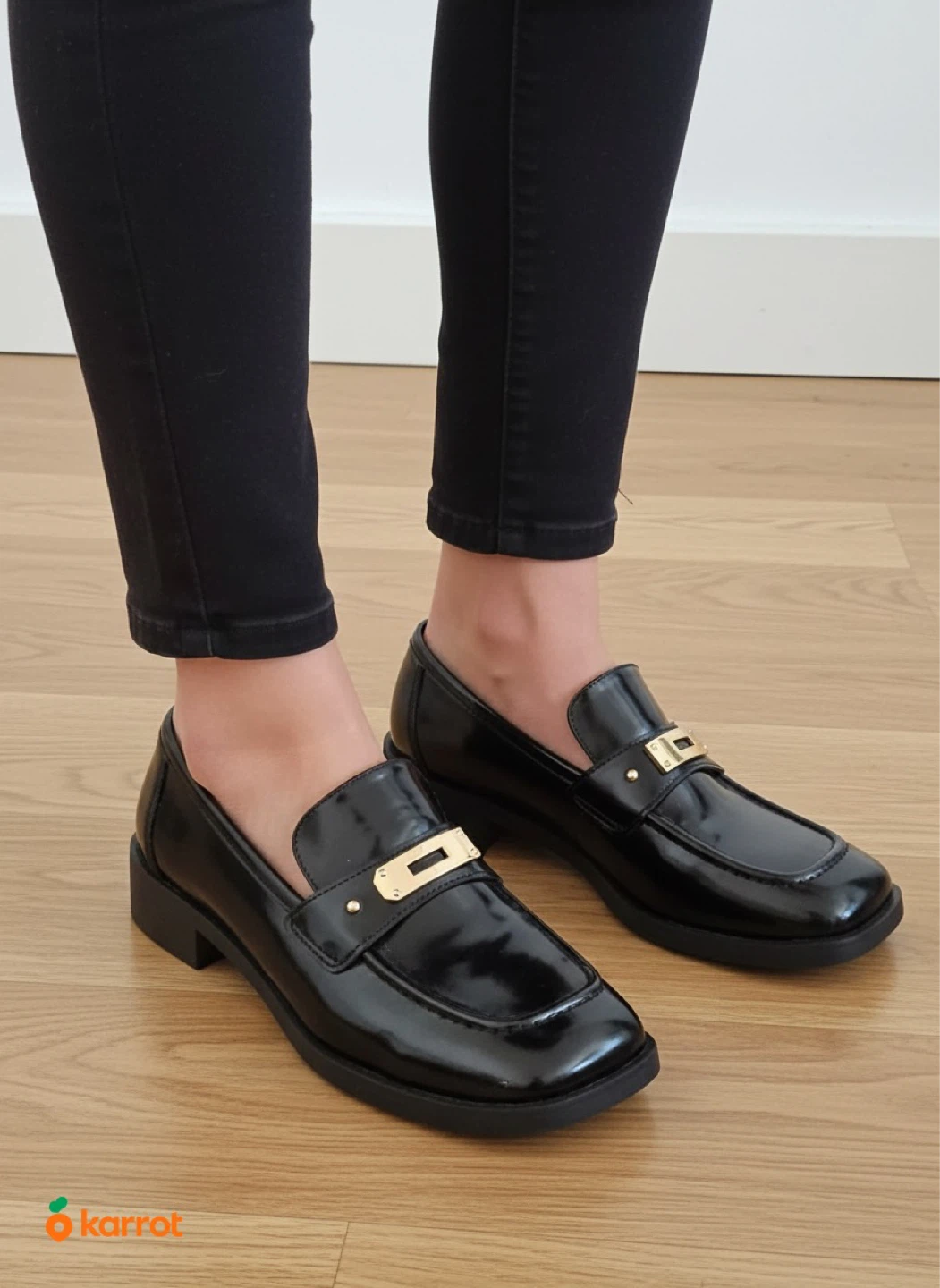Vero Moda Black Patent Loafers Size 38 - photo 4