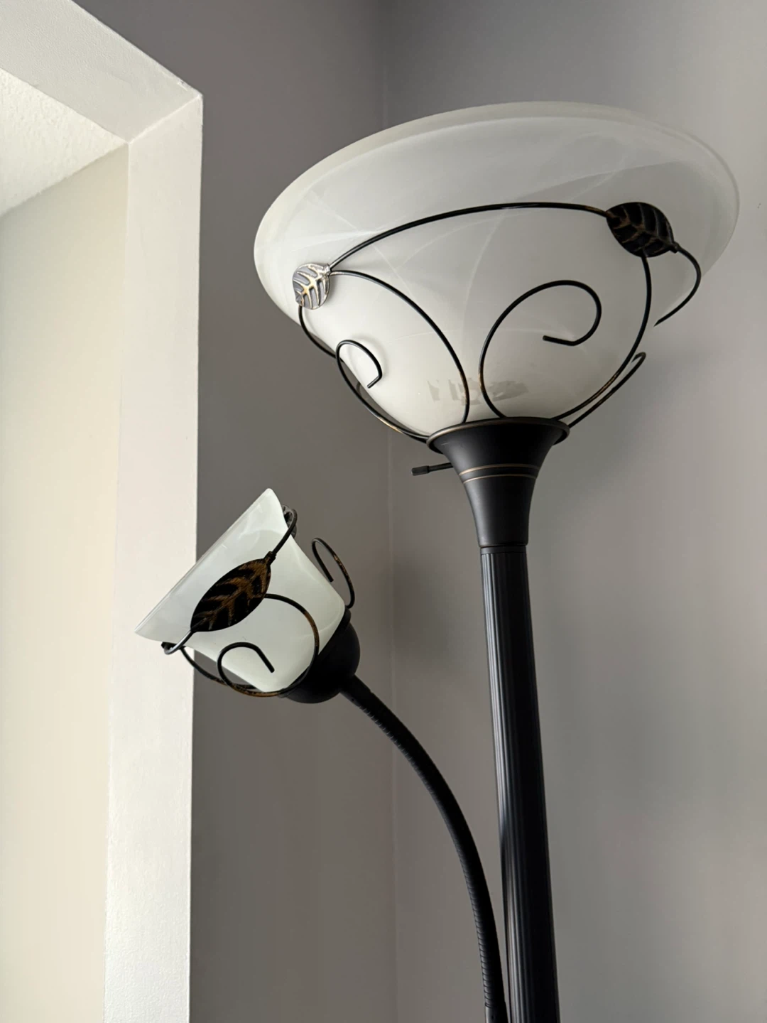 Black Floor Lamp with Reading Light