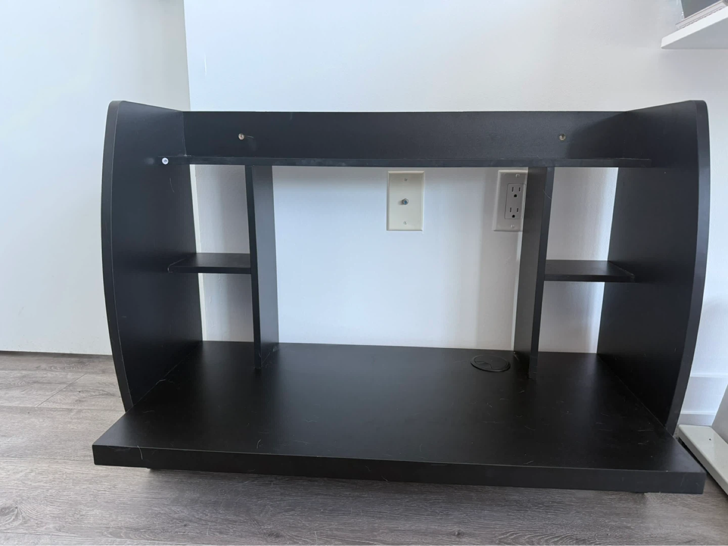 Black Desk with Shelves Wall Mounted - photo 3