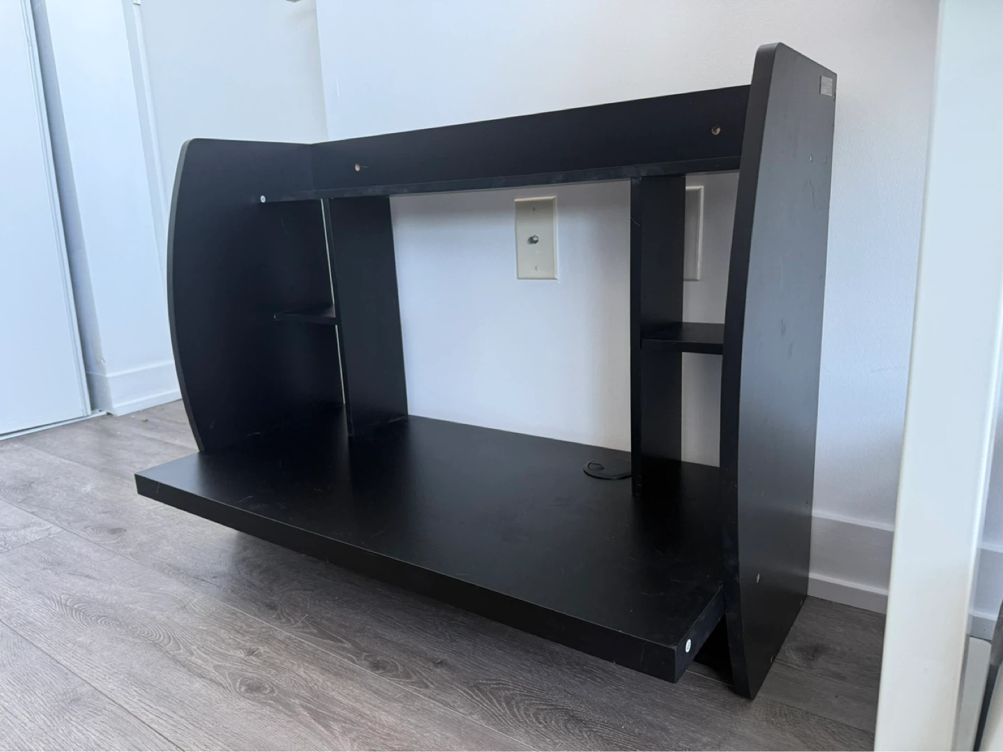 Black Desk with Shelves Wall Mounted - photo 2