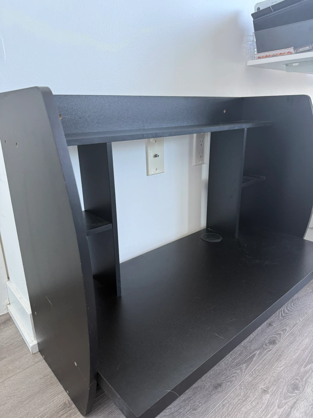 Black Desk with Shelves Wall Mounted - photo 4