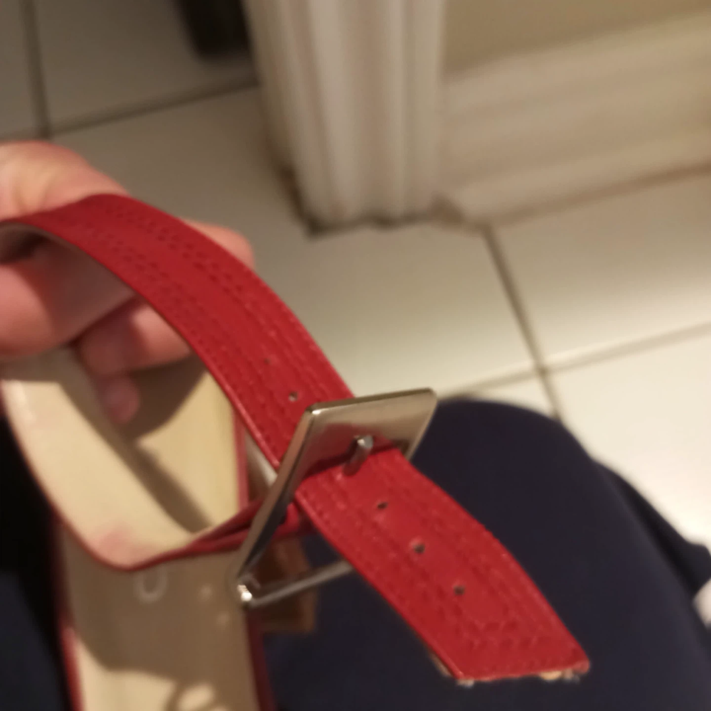 ALDO Red Leather Heeled Sandals Size 37 - photo 4