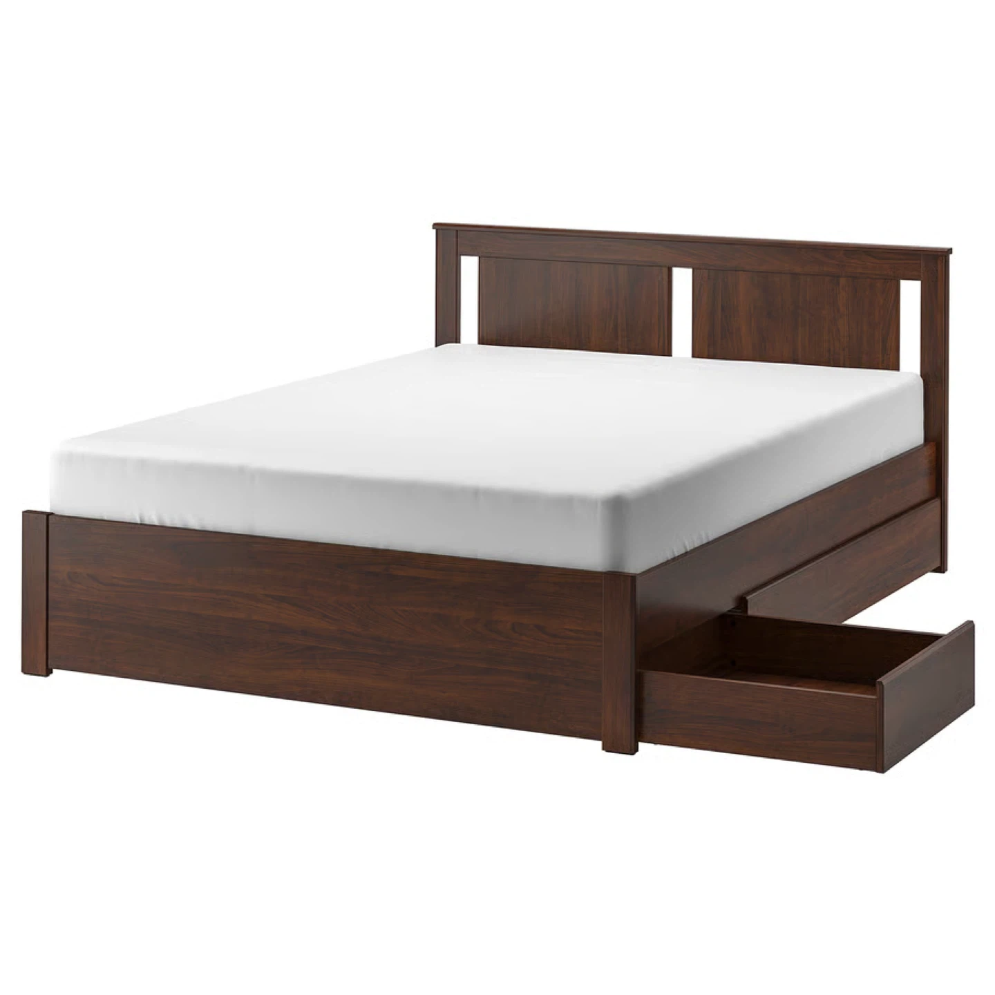Dark Wood Full Bed Frame with Drawers - photo 5