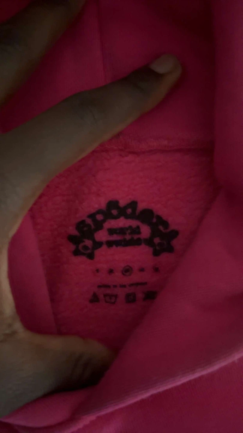 Sp5der Pink Hoodie Large
