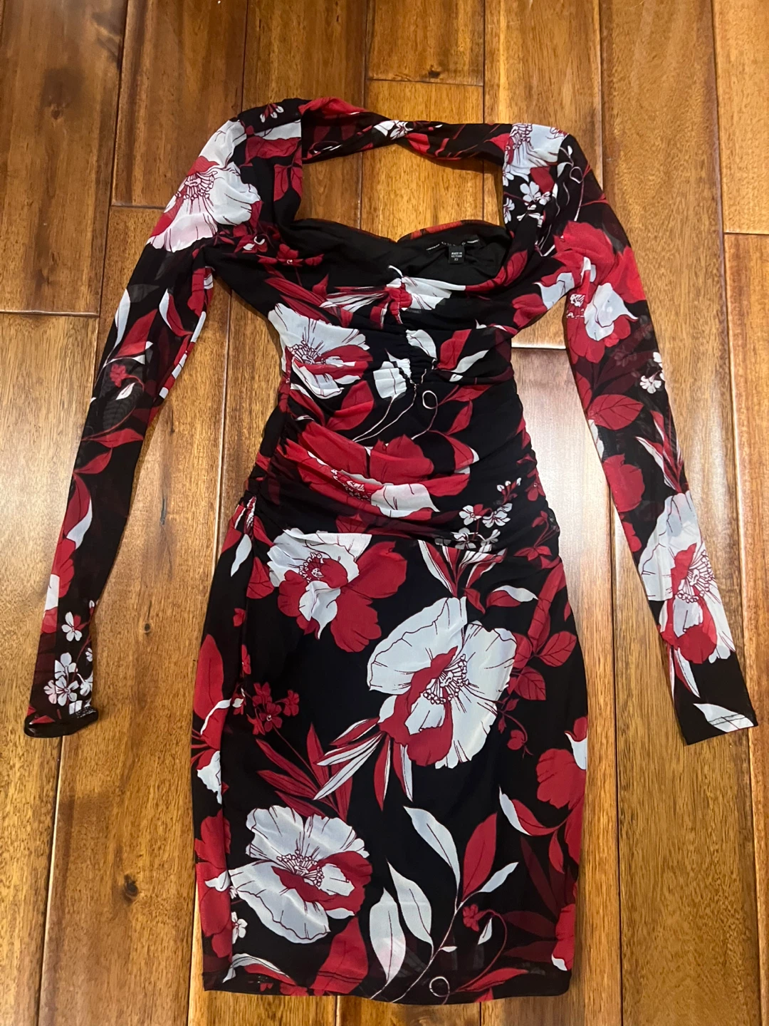 Guess "Ruched Floral Mini Dress" - photo 2