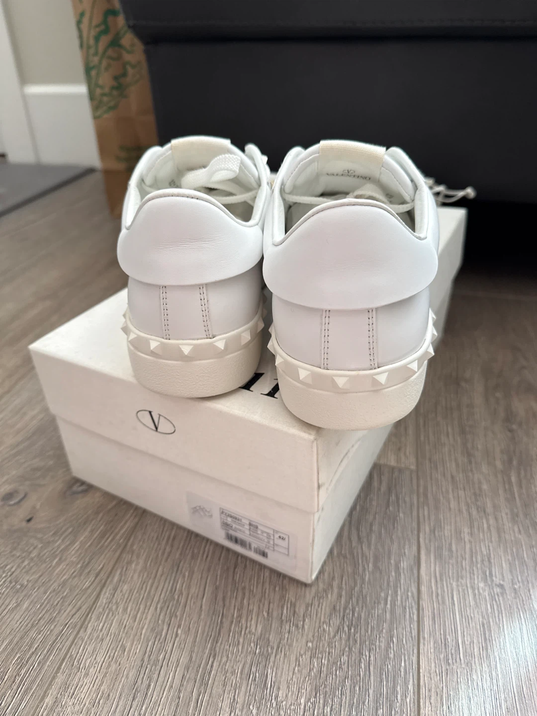 Valentino Garavani White Leather Rockstud Sneakers - photo 3