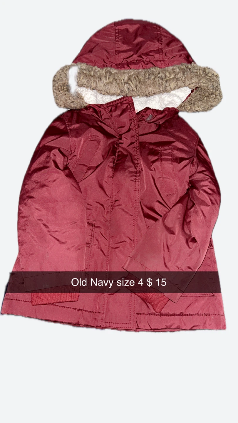 Old Navy Girls Hooded Winter Jacket Size 4