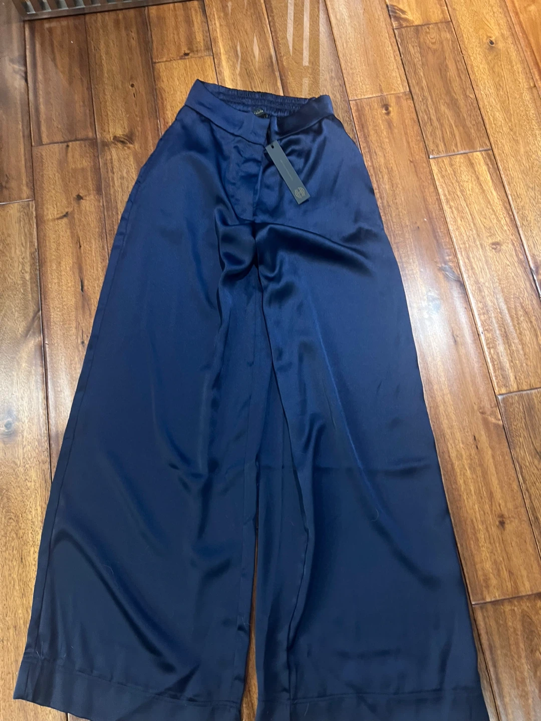 Navy Satin Wide-Leg Pants - photo 2