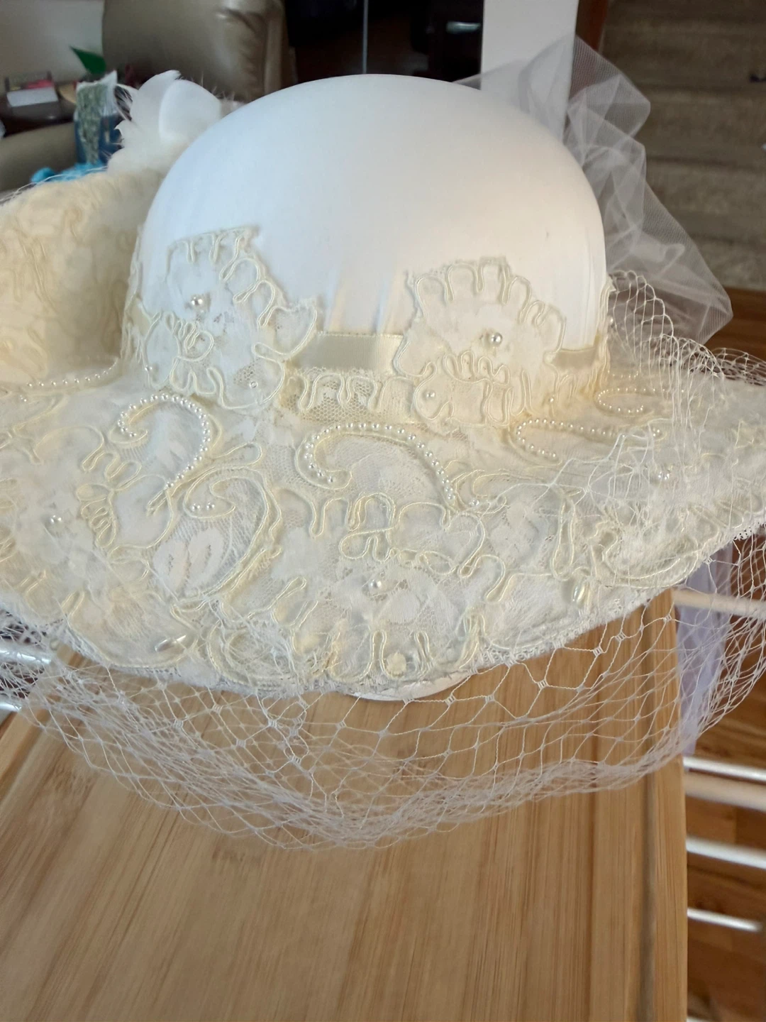 Vintage bridal hat with veil - photo 5