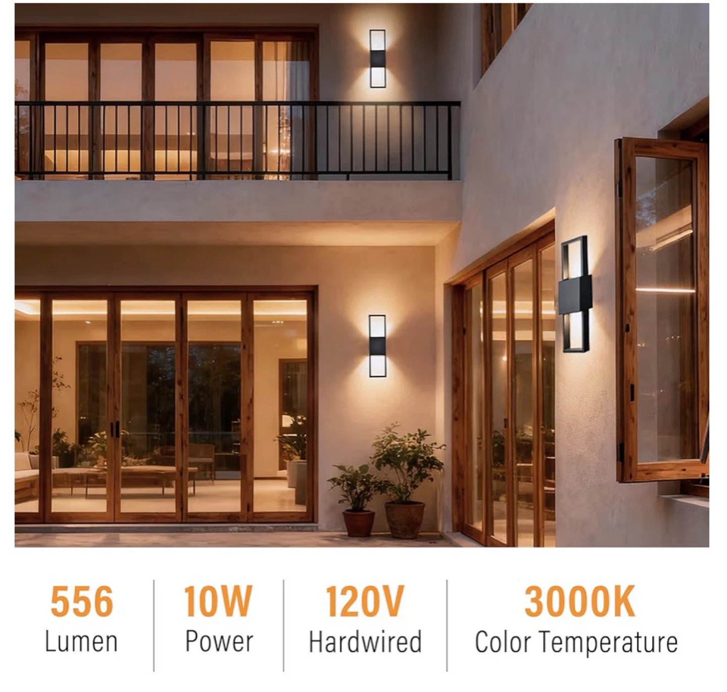 Outdoor Wall Sconce 2-Pack Black LED Up and Down Lights MUD2 - photo 4