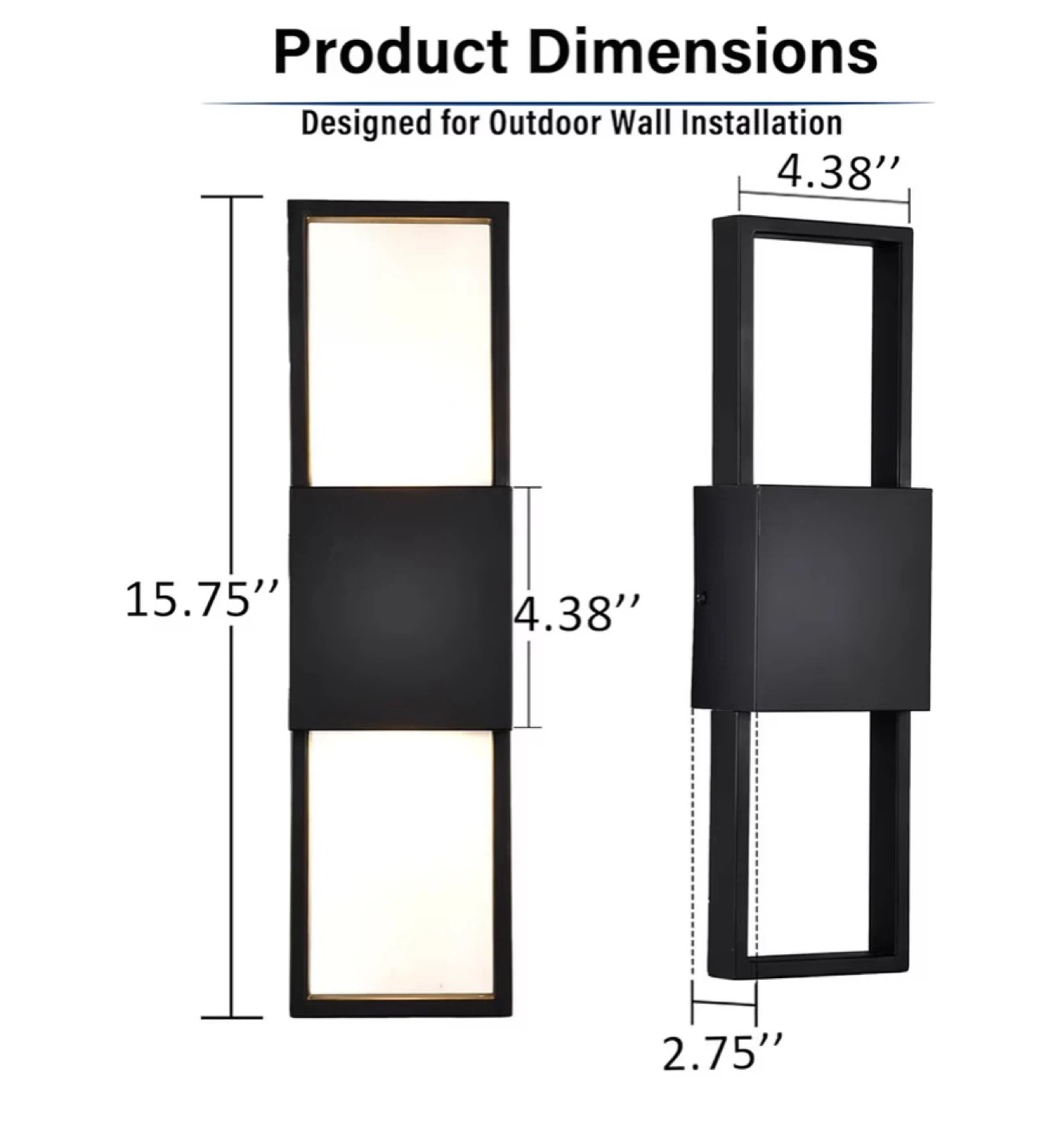 Outdoor Wall Sconce 2-Pack Black LED Up and Down Lights MUD2 - photo 5