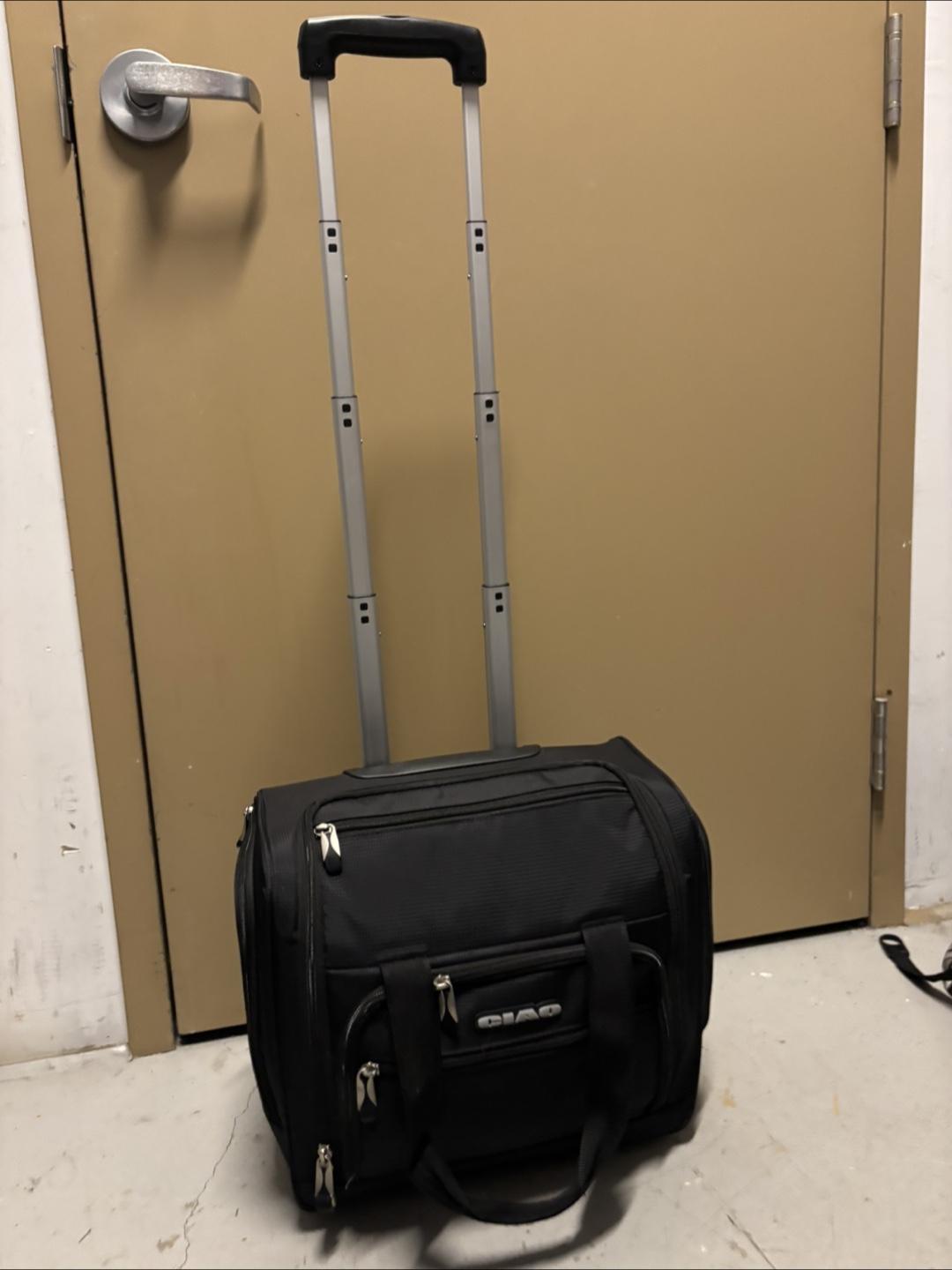 Black Delsey Rolling Carry-On Luggage Bag - photo 2