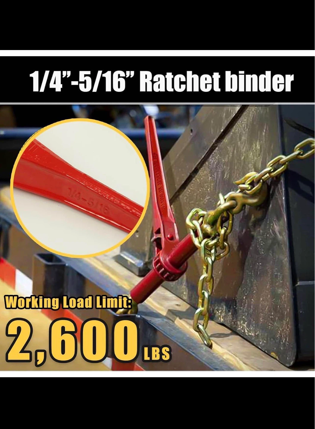Heavy Duty Ratchet Chain Binder 1/4"-5/16" - photo 4