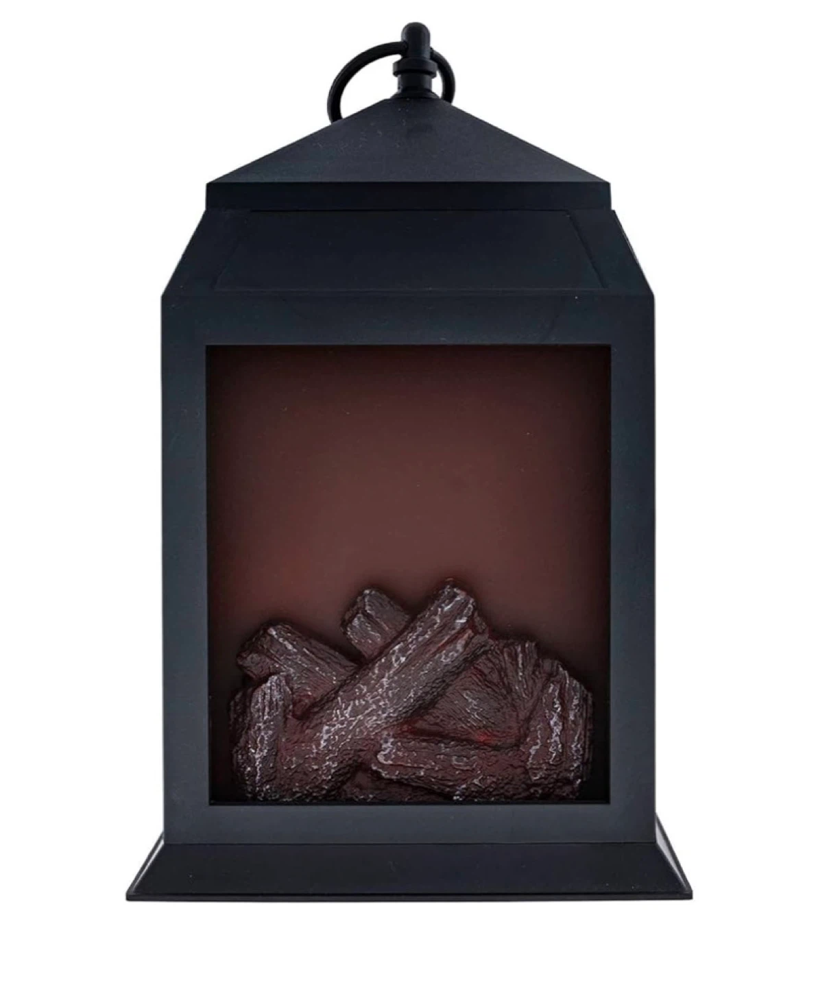 Black LED Flame Effect Lantern (battery or plug-in)