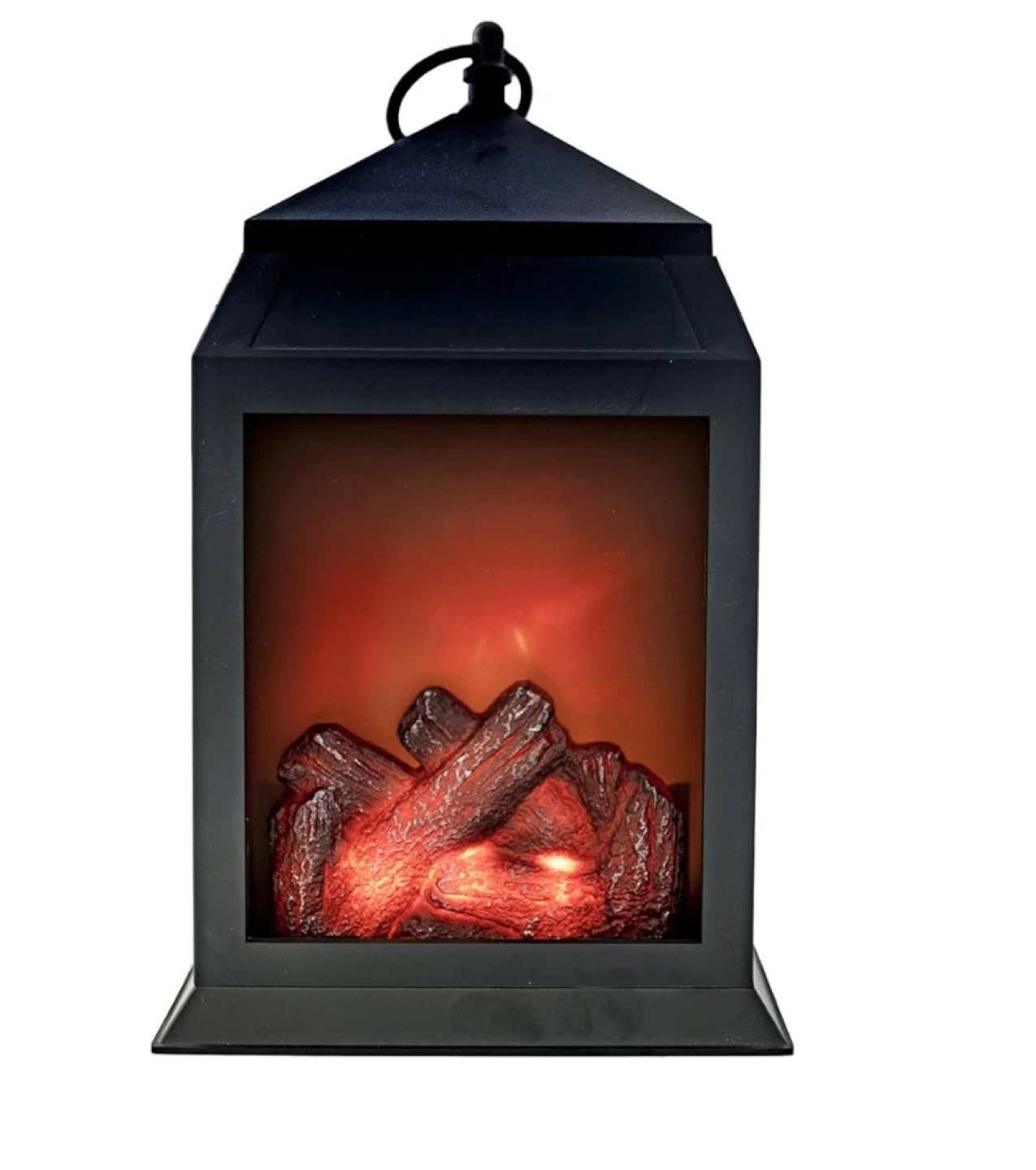 Black LED Flame Effect Lantern (battery or plug-in) - photo 2