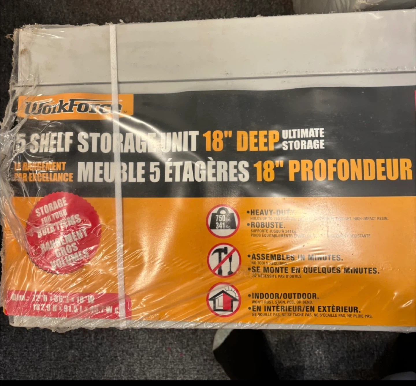WorkForce 2 Shelf Storage Unit 18" Deep - photo 3