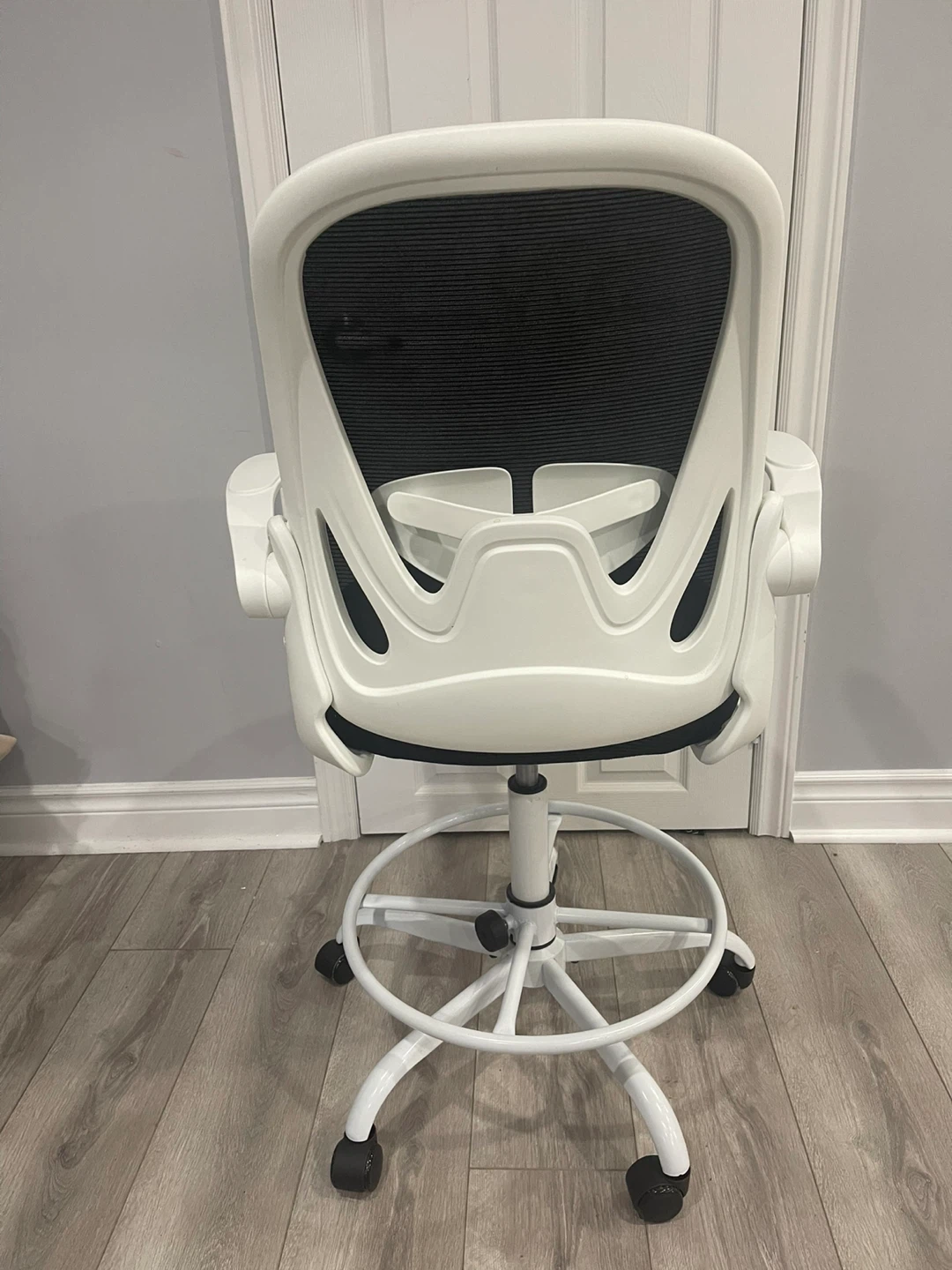 White Drafting Stool Chair - photo 2