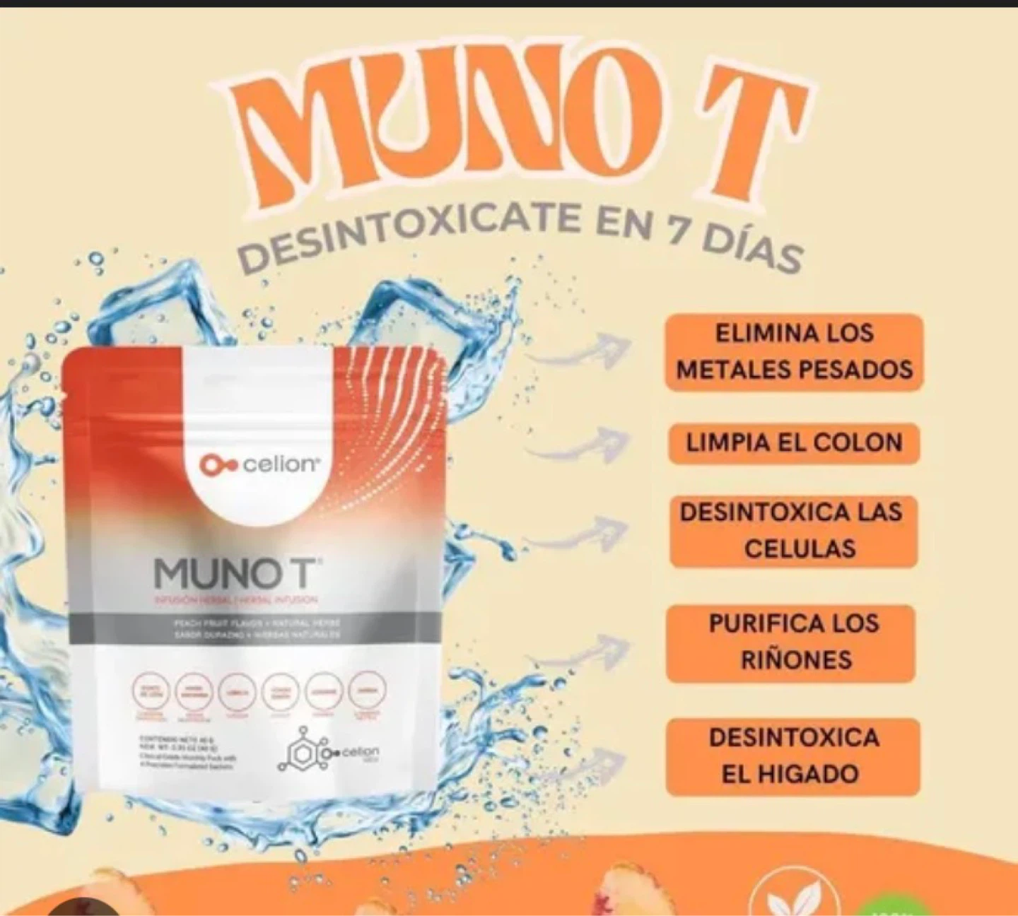 Celion MUNO T Herbal Infusion - Peach Fruit Flavor
