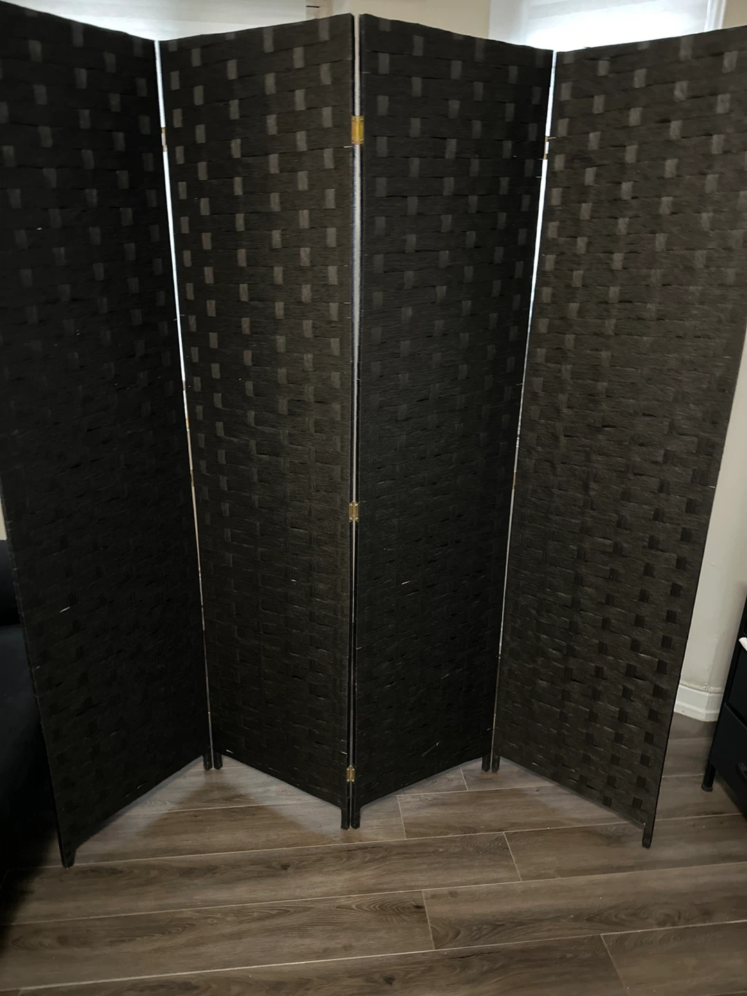 4-Panel Woven Room Divider Screen