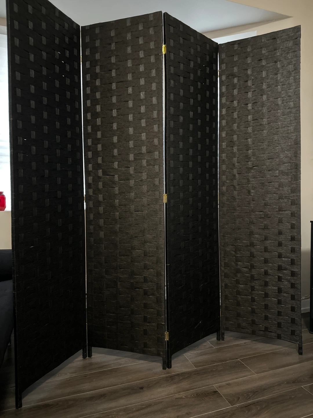 4-Panel Woven Room Divider Screen - photo 2