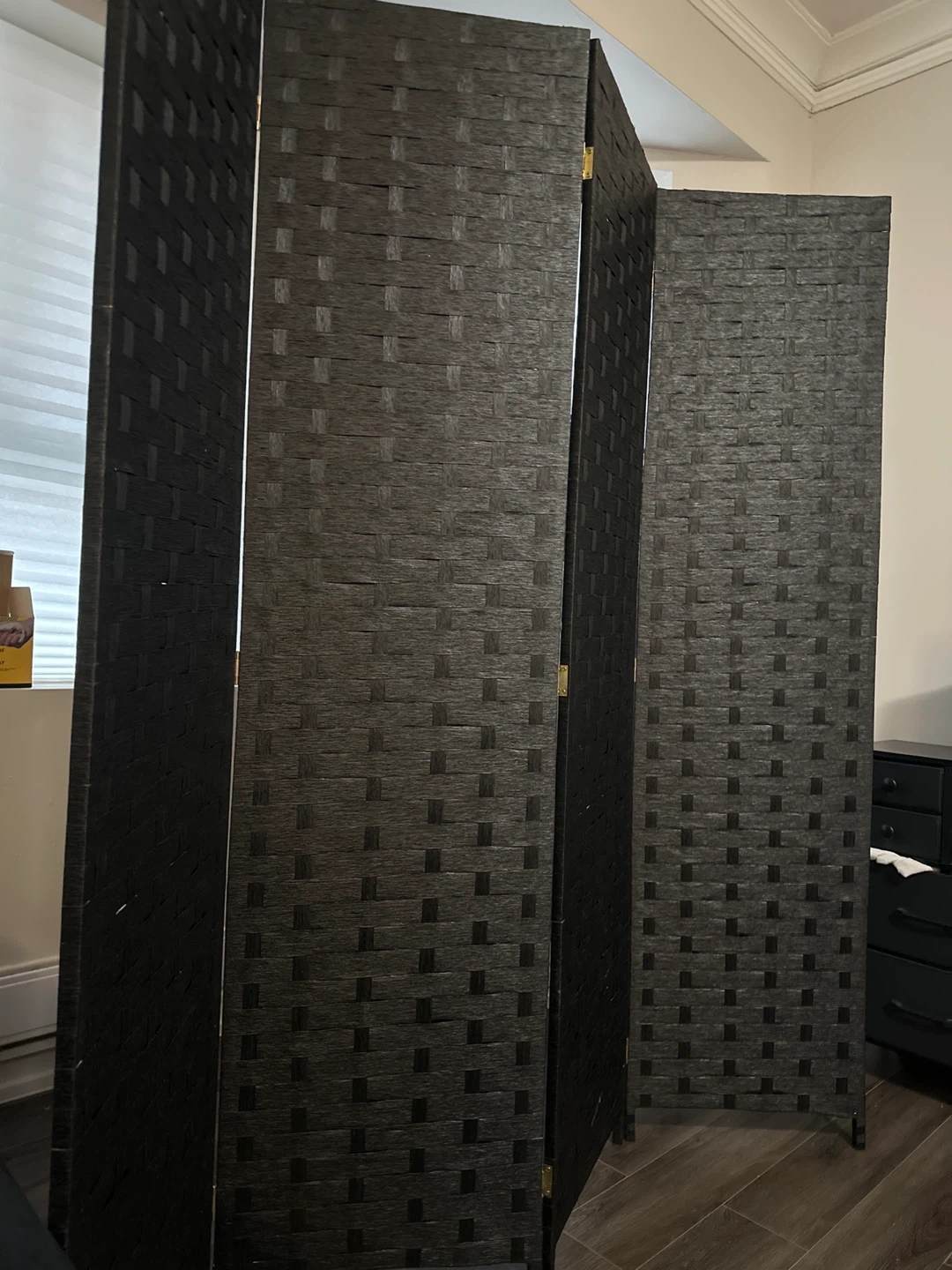 4-Panel Woven Room Divider Screen - photo 3