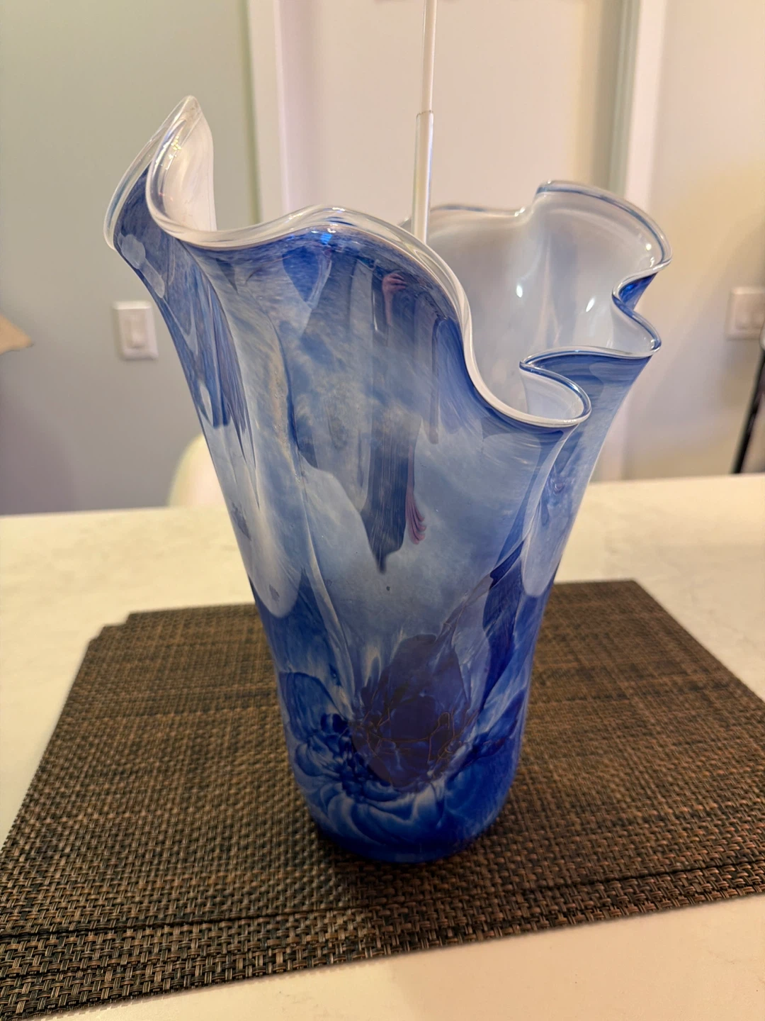 Blue Swirl Glass Vase - photo 2