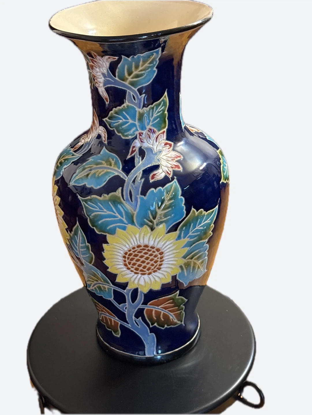 Blue Floral Ceramic Vase