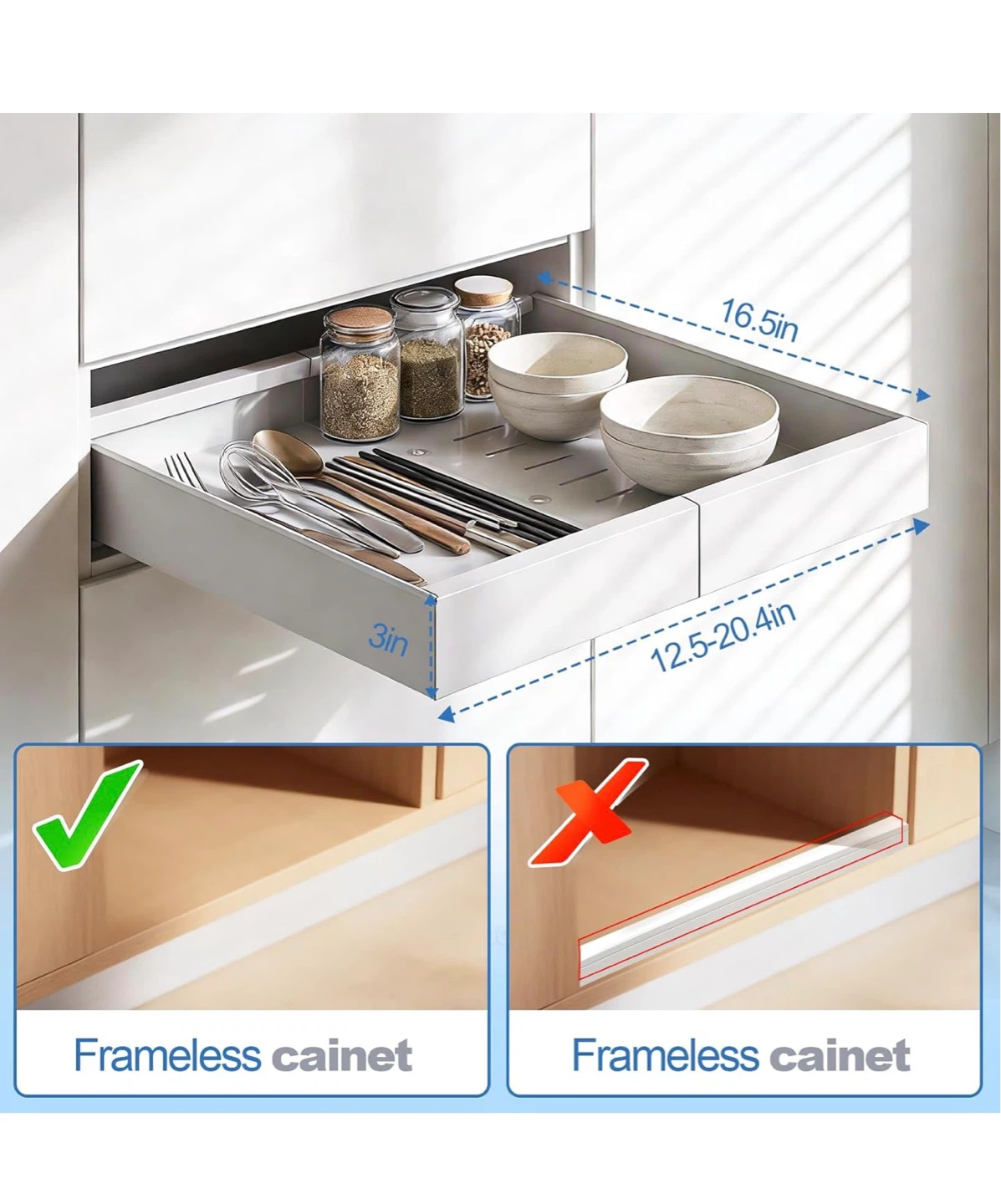 Pull Out Cabinet Organizer Expandable 12"-20" (2 Pack) PC2P - photo 2
