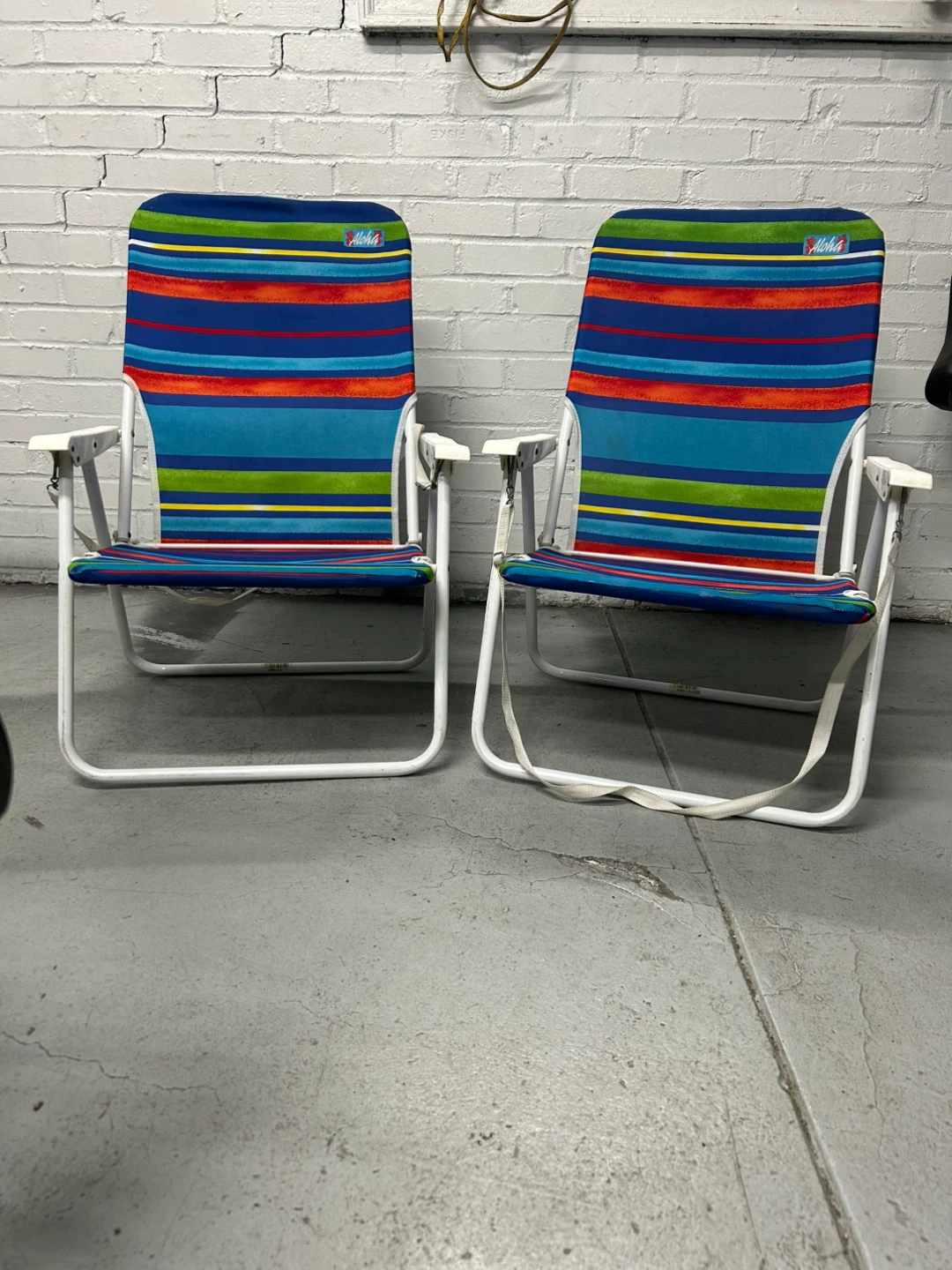 Aloha Beach Chairs Set of 2 Striped Folding