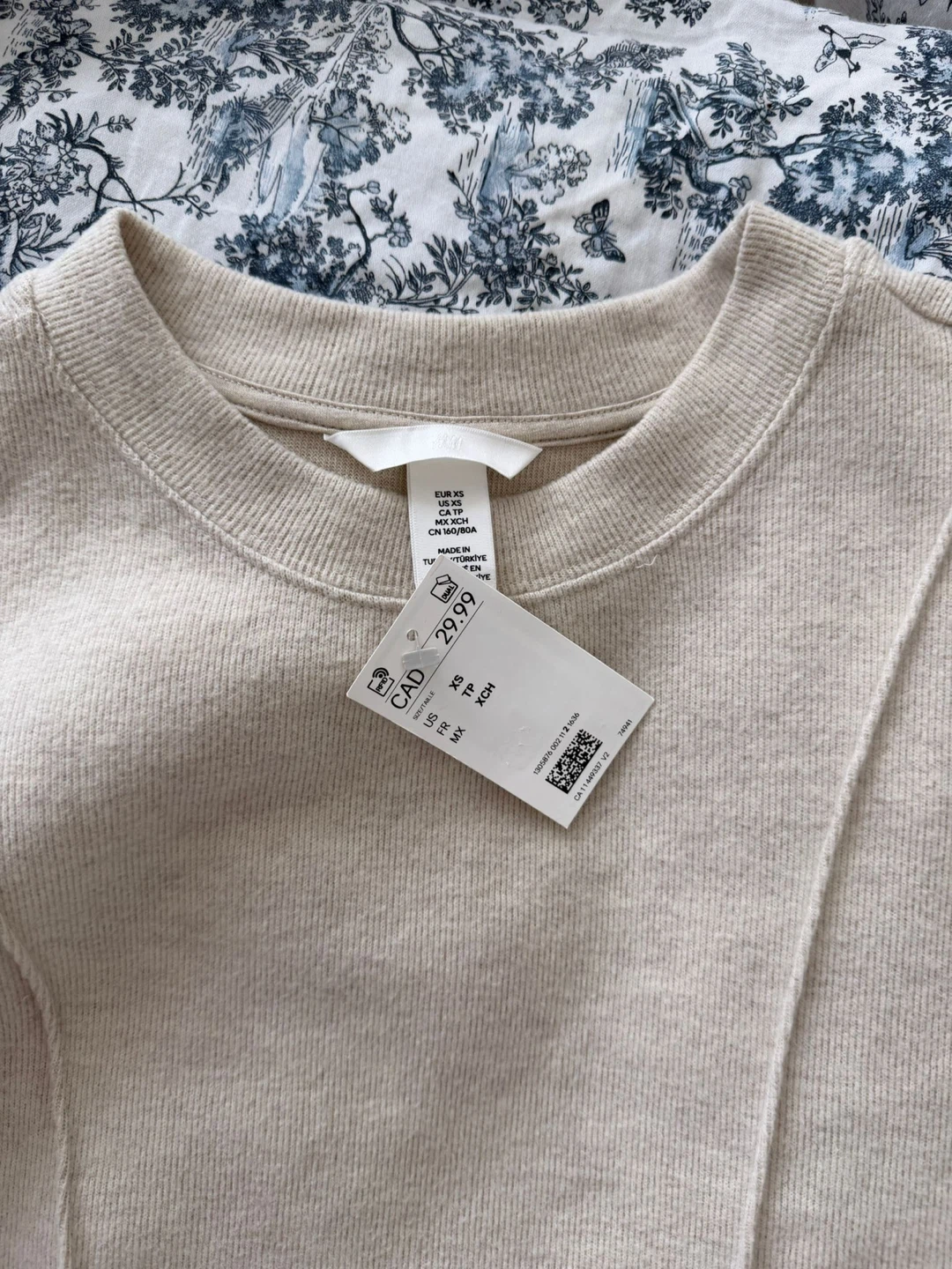 H&M Loose-Fit Fine-Knit Top - Light Beige Melange - XS - photo 2