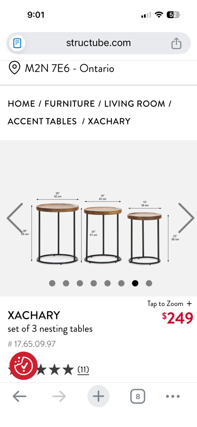 Structube XACHARY Nesting Tables Set of 3 - photo 3