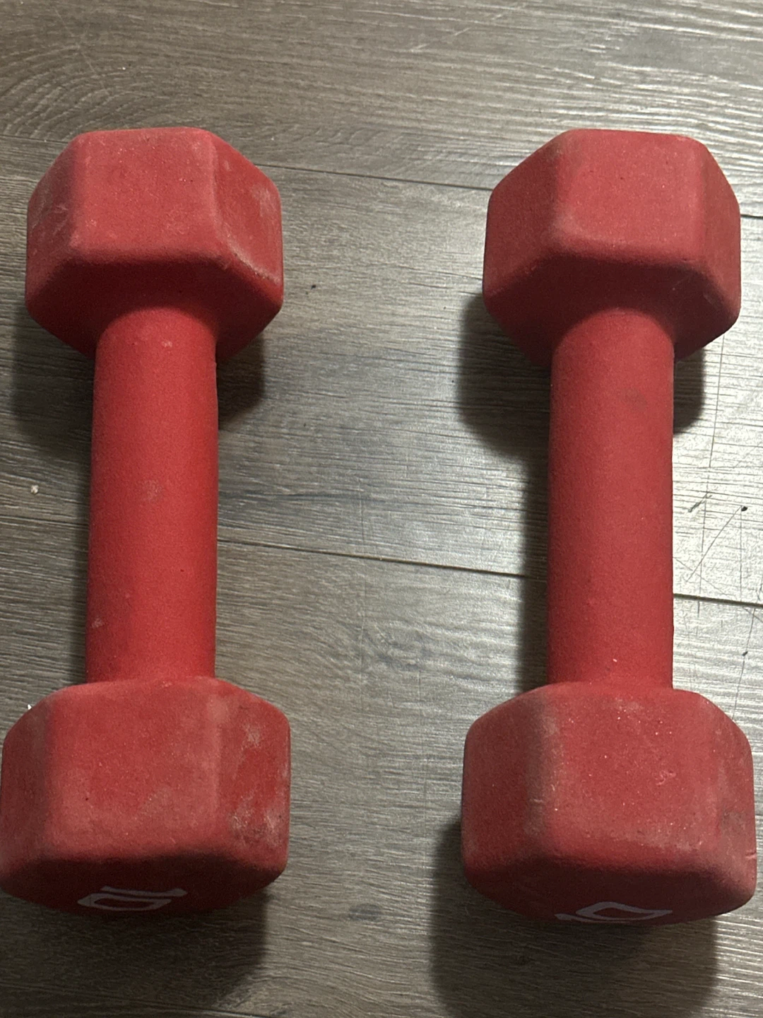 Pair of Red 10lb Dumbbells