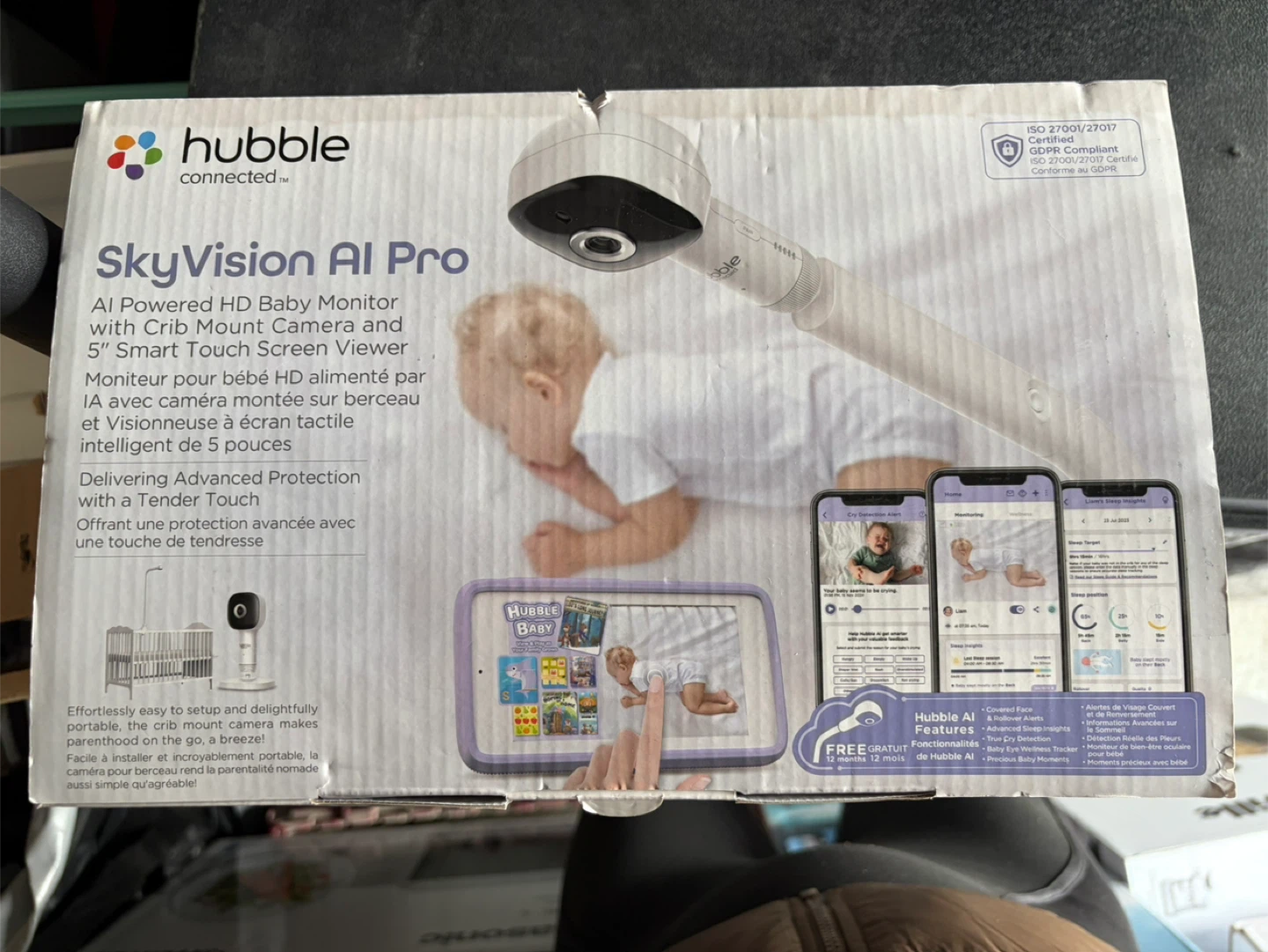 Hubble Connected SkyVision AI Pro HD Baby Monitor BNIB