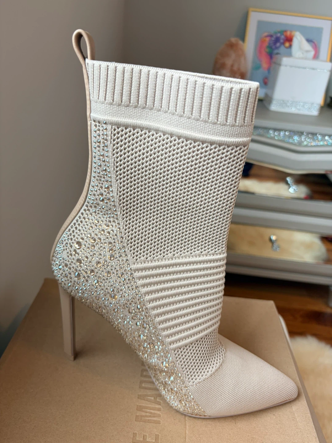Steve Madden Rhinestone Knit Sock Boots - photo 5