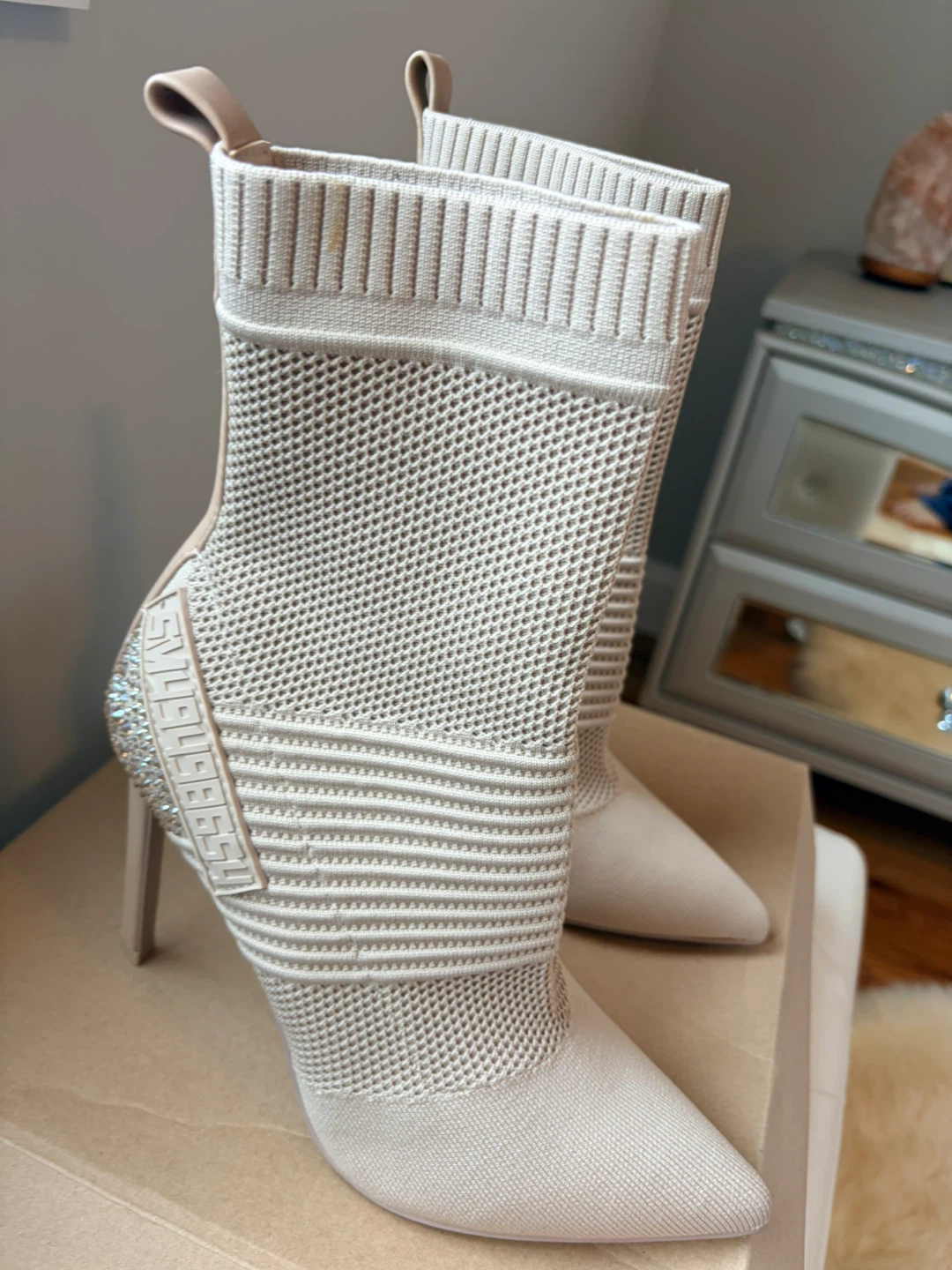 Steve Madden Rhinestone Knit Sock Boots - photo 3