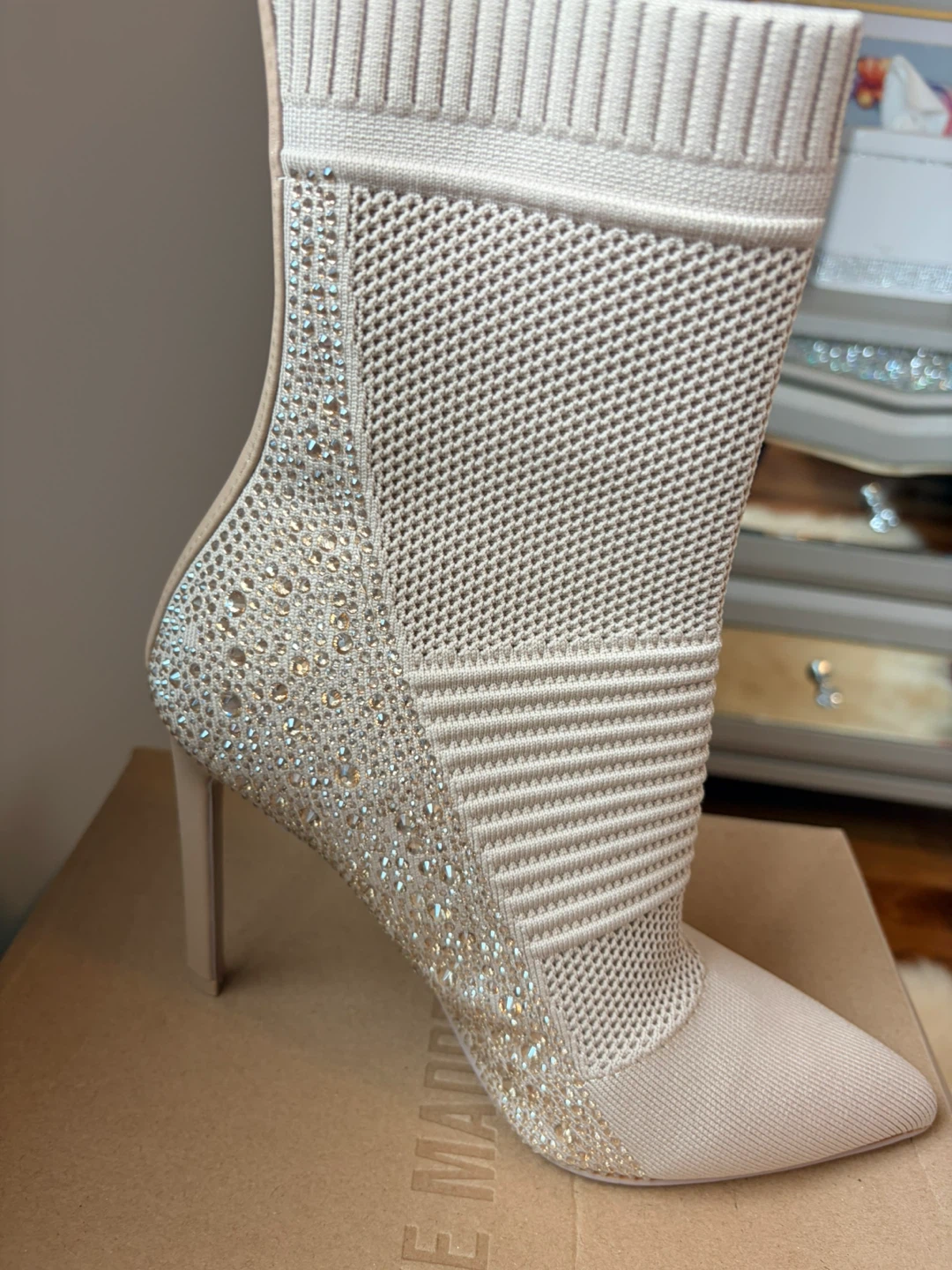 Steve Madden Rhinestone Knit Sock Boots - photo 4