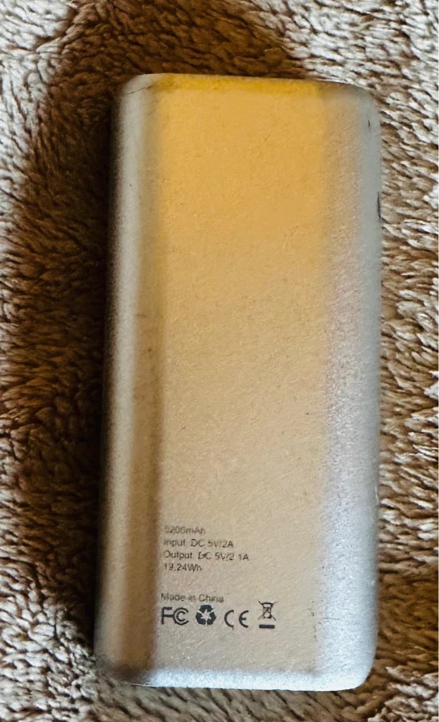 Silver Portable Power Bank 5200mAh