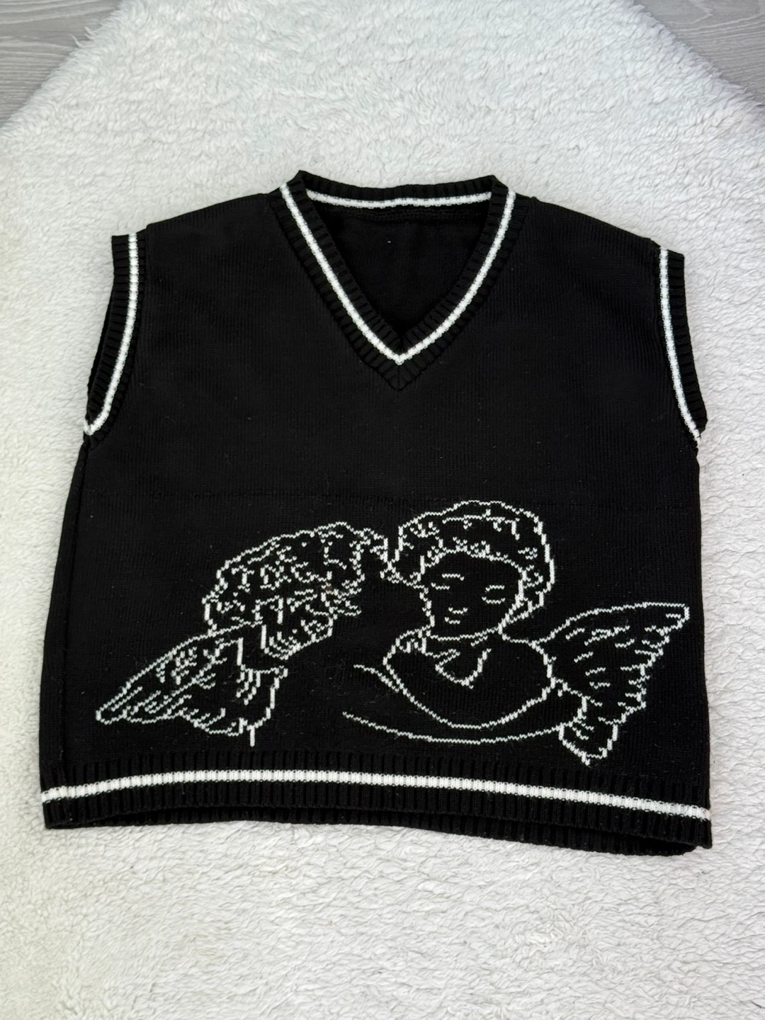 Black Cherub Knit Vest