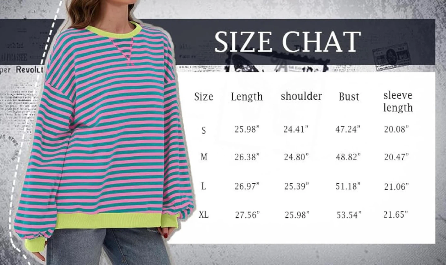 Striped Crewneck Sweatshirt - Size S - photo 2
