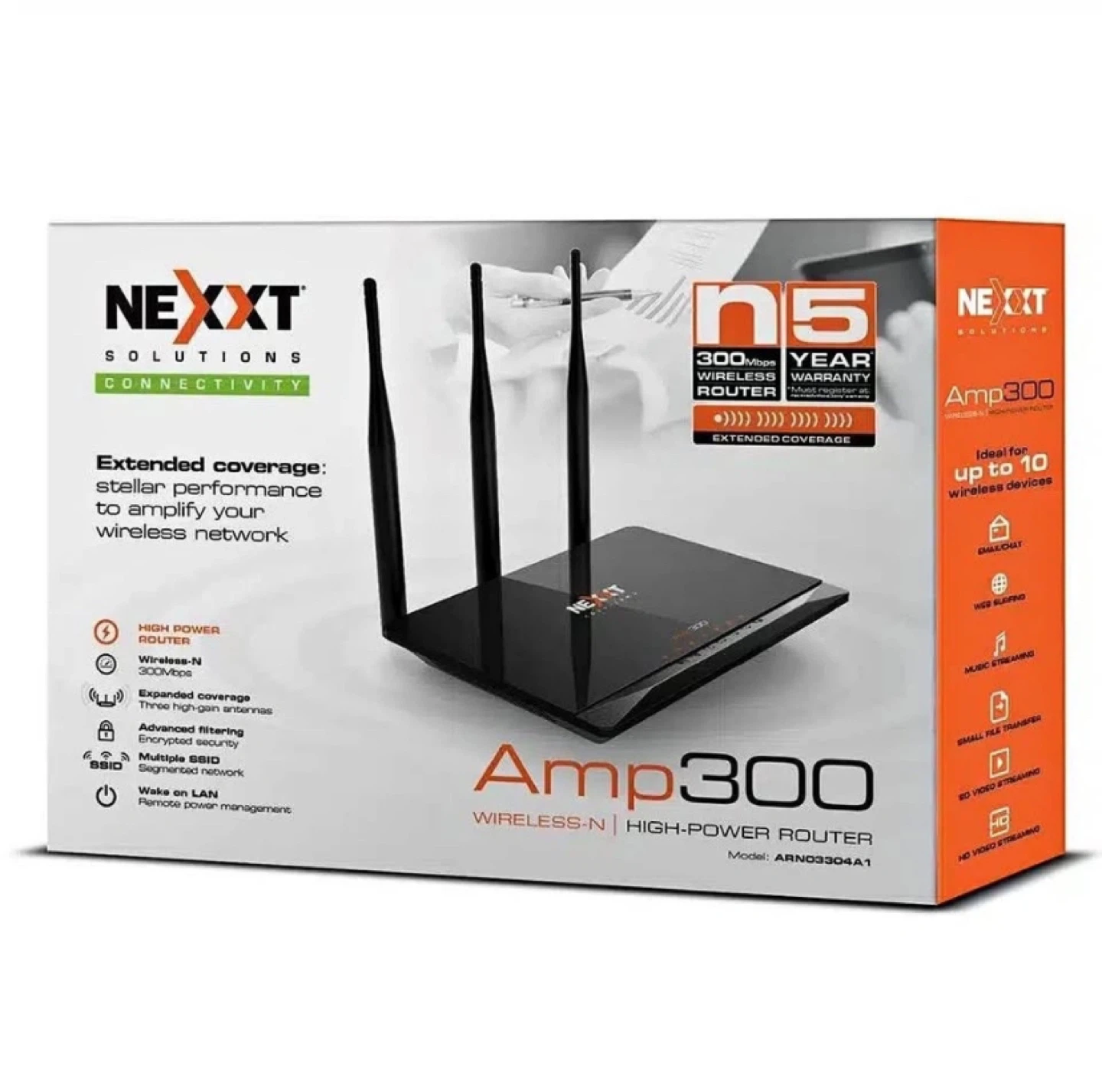 Nexxt AMP300 High-Power Wireless Router, For Highest Wifi Speeds